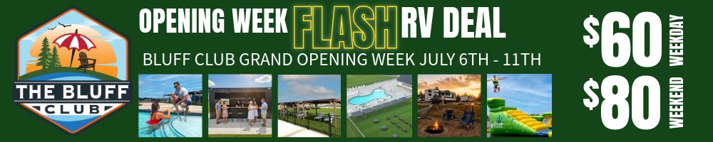 Opening Week Flash RV Deal at Alpen Bluffs